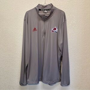 Adidas Colorado Avalanche AVS Pullover Mens 2XL Grey 1/4 Zip NHL Performance Top